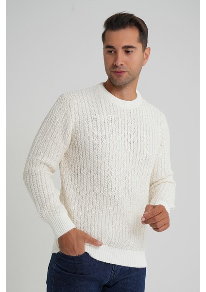 Erkek Bisiklet Yaka Selanik Saç Örgülü Yün Kazak TRIST-5352 fırsatları