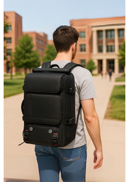 Çok Fonksiyonlu Su Geçirmez, Ayakkabı Bölmeli Spor, Seyahat Sırt Çantası Siyah