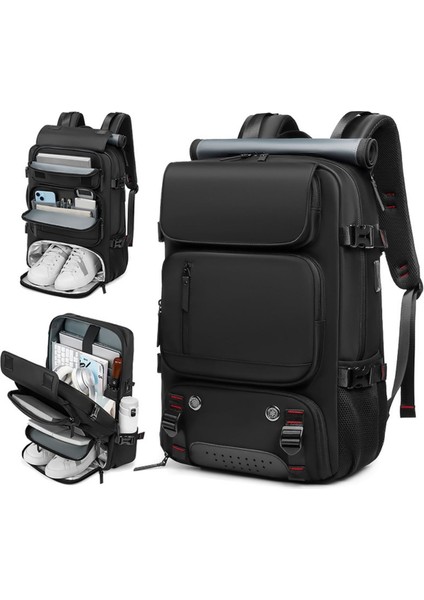 Çok Fonksiyonlu Su Geçirmez, Ayakkabı Bölmeli Spor, Seyahat Sırt Çantası Siyah modelleri