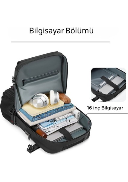 Çok Fonksiyonlu Su Geçirmez, Ayakkabı Bölmeli Spor, Seyahat Sırt Çantası Siyah fırsatları