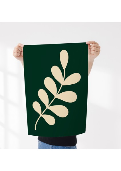 Çerçevesiz Poster Krem Rengi Bitki Temalı Dijital Baskı Poster,minimalist Soyut Çiçek Poster