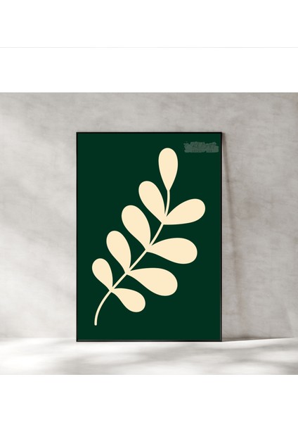 Çerçevesiz Poster Krem Rengi Bitki Temalı Dijital Baskı Poster,minimalist Soyut Çiçek Poster