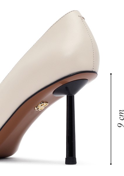 Kadın Krem Ince Topuklu Deri Stiletto 25AFD100918 fiyatları