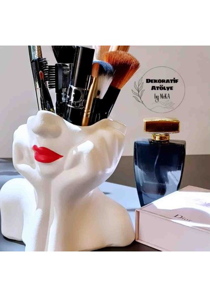 Bohem Ruj Kız Kâseli Biblo - Anahtarlık - Saksı - Kalemlik - El Yapımı Taş Biblo