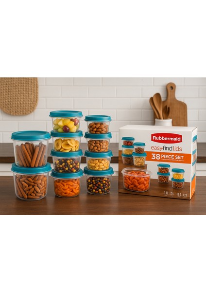 Easy Find Lids 38 Parça Saklama Kabı Seti – Kapaklı, Bpa Free, Mikrodalga & Bulaşık Makinesi Uyumlu modelleri