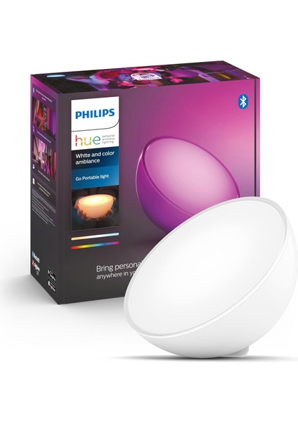 wca Go V2 Taşınabilir Akıllı LED Masa Lambası, Bluetooth Özellikli, Beyaz ve Renkli