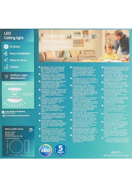 CL200 Fonksiyonel Tavan Lambası 6W 2700K Sarı Işık Entegre LED indirimleri