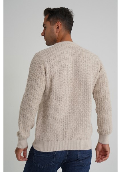 Erkek Bisiklet Yaka Selanik Saç Örgülü Yün Kazak TRIST-5352 fiyatları