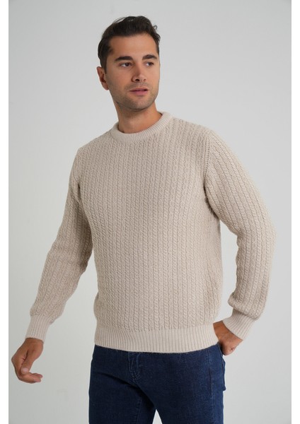 Erkek Bisiklet Yaka Selanik Saç Örgülü Yün Kazak TRIST-5352 fırsatları