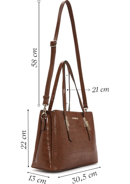 Kadın Taba Uzun Askılı Kroko Omuz Çantası 25WBD2842E3 fiyatları