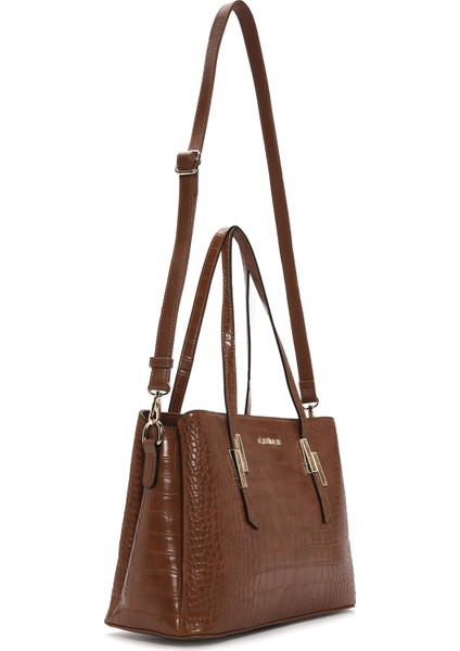 Kadın Taba Uzun Askılı Kroko Omuz Çantası 25WBD2842E3