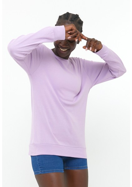 Süperlife Kadın Bisiklet Yaka Regular Fit Sweatshirt SPR21K17 modelleri