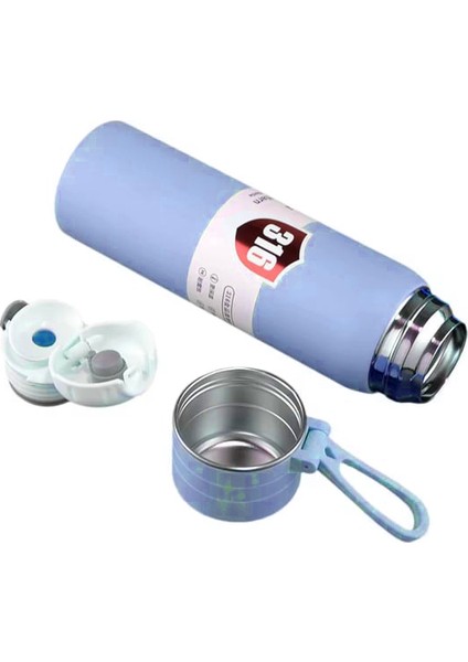 Paslanmaz Çelik Matara Termos Su Şişesi 500 ml Vakumlu Kapak - Mavi fiyatları