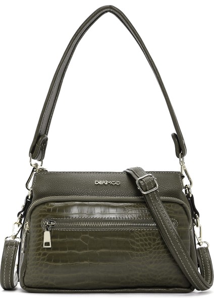 Kadın Haki Uzun Askılı Kroko Çapraz Çanta 25WBD2111E3