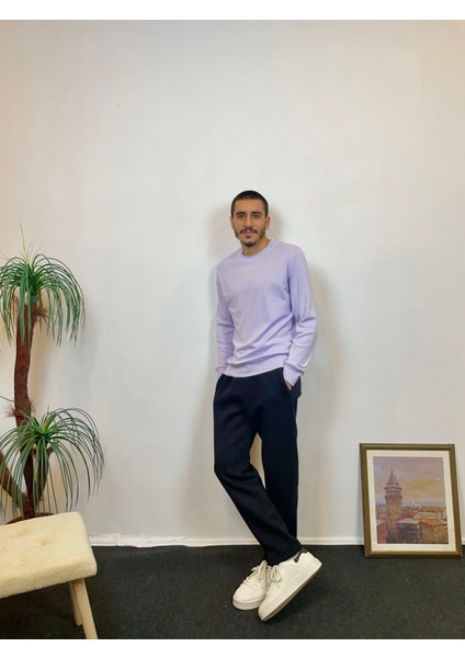 Süperlife Erkek Bisiklet Yaka Slim Fit Ince Sweatshirt Spr 20K17