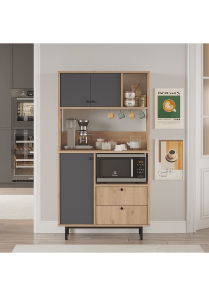 Latte Serisi Kahve Köşesi Çok Amaçlı Dolap Mutfak Dolabı Sepet-Antrasit Lat3-Sa modelleri