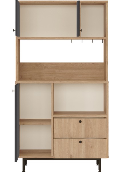 Latte Serisi Kahve Köşesi Çok Amaçlı Dolap Mutfak Dolabı Sepet-Antrasit Lat3-Sa