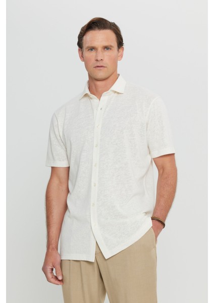 Pamuklu Comfort Fit Rahat Kesim Klasik Yaka Örme Gömlek