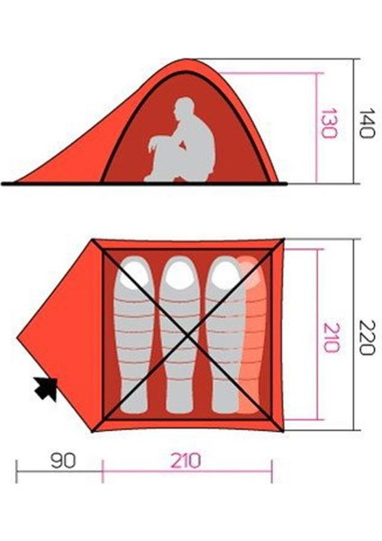 Tycoon 4 Kişilik Comfort Çadır (Spring Green-Cloudy Gray) 140*300*220 cm modelleri