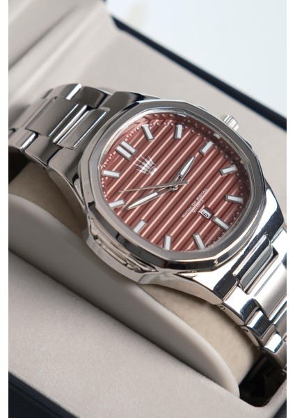 Novatick Silver Bordo Kol Saati