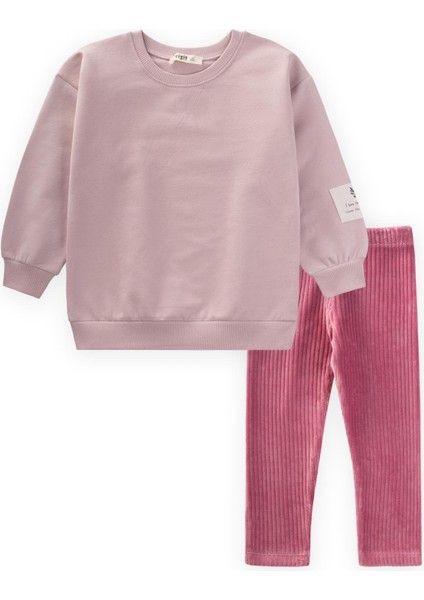 Sweatshirt Takım 2-10 Yaş Pudra Pembe