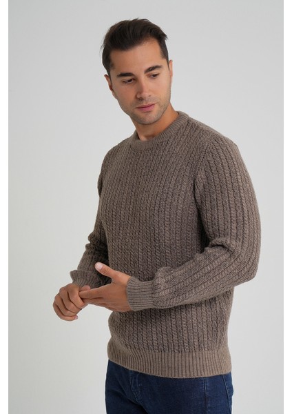 Erkek Bisiklet Yaka Selanik Saç Örgülü Yün Kazak TRIST-5352 fiyatları