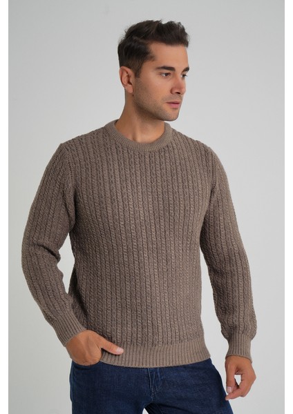 Erkek Bisiklet Yaka Selanik Saç Örgülü Yün Kazak TRIST-5352 modelleri