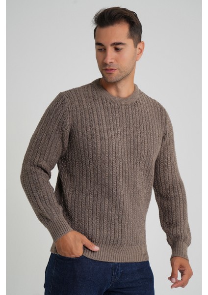 Erkek Bisiklet Yaka Selanik Saç Örgülü Yün Kazak TRIST-5352 indirimleri