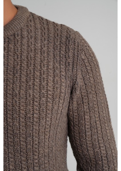 Erkek Bisiklet Yaka Selanik Saç Örgülü Yün Kazak TRIST-5352