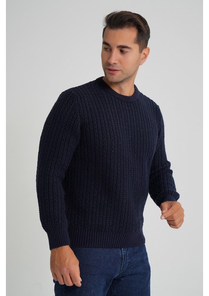 Erkek Bisiklet Yaka Selanik Saç Örgülü Yün Kazak TRIST-5352 modelleri