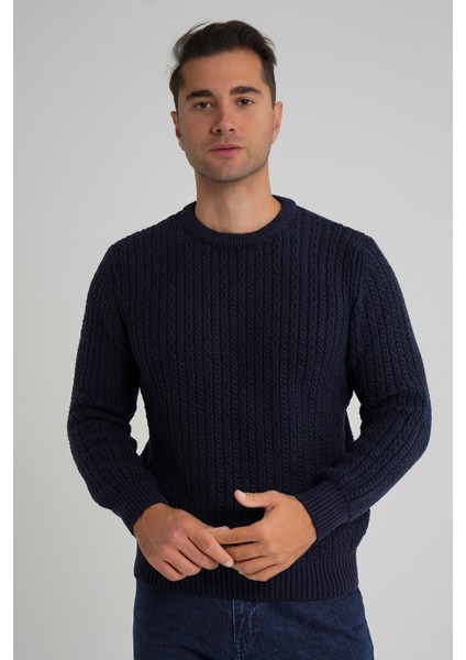 Erkek Bisiklet Yaka Selanik Saç Örgülü Yün Kazak TRIST-5352 indirimleri