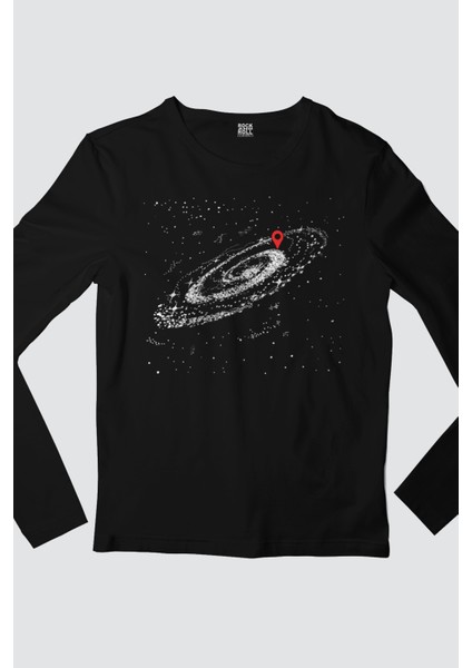 Ben Nerdeyim Siyah Uzun Kollu Erkek Penye Tişört fiyatları