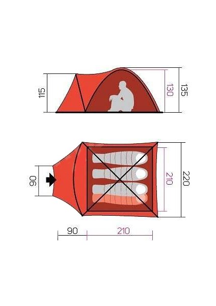 Harbor 4 Kişilik 3 Mevsim Çadır Spring Green 135*300*220 cm fırsatları