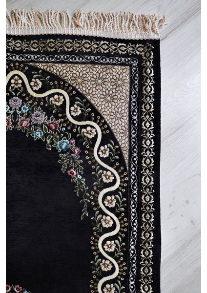 Çeyizlik Astarlı Lüks Seccade Hediyelik S1019 Siyah indirimleri