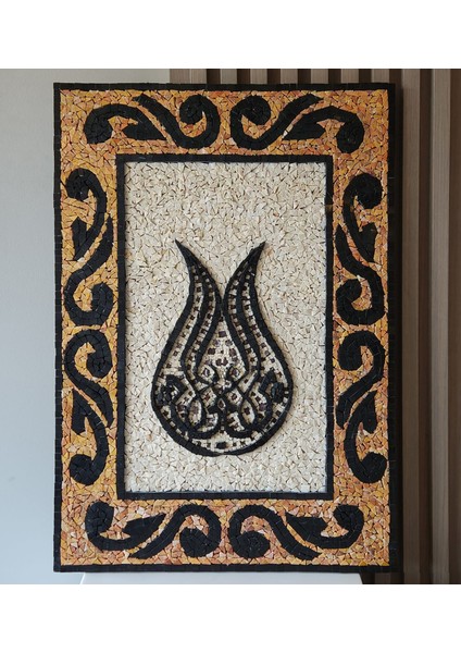 Lale Motifli Mozaik Taş Tablo