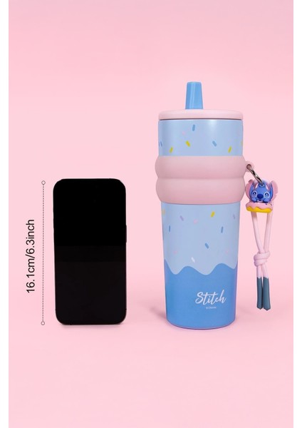 Disney Lilo&stitch Lisanslı Çift Cidarlı Pipetli Çelik Matara 800 ml (Stitch) indirimleri