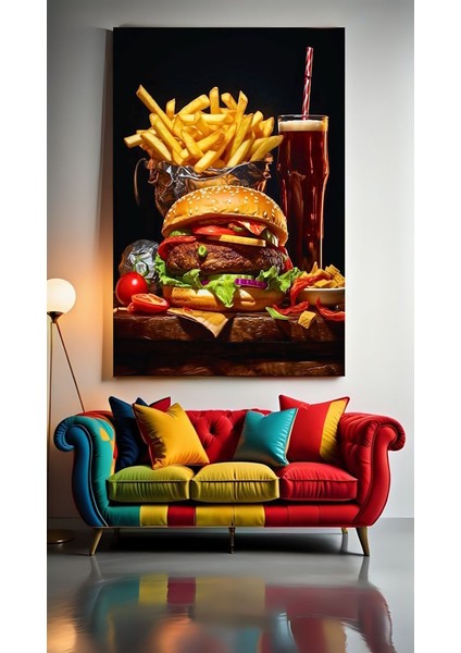 Fast Food Menü Ev Duvar Salon Güzellik Salonu Ofis Dükkan Dekarasyon Kanvas Tablo