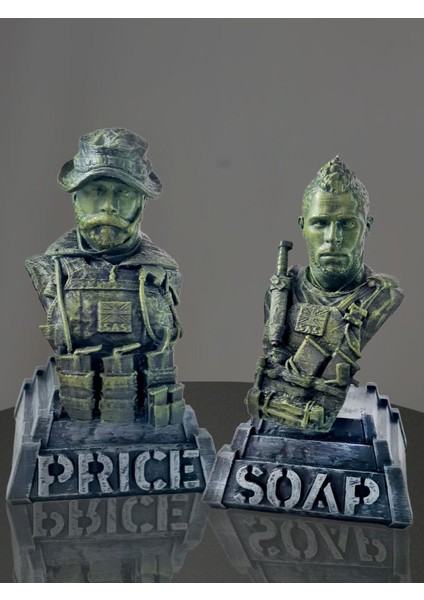 3D Bravo Six Going Dark Game Soap ve Price Figür Büst -15CM