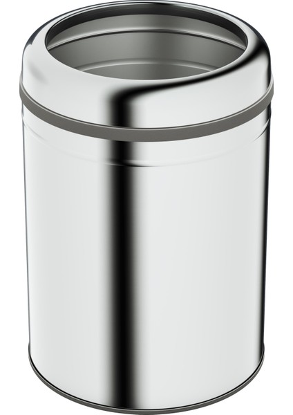 Basic Çöp Kovası - Çemberli Tip 8 L, Parlak Krom Paslanmaz