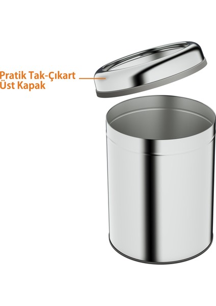 Basic Çöp Kovası - Çemberli Tip 8 L, Parlak Krom Paslanmaz modelleri