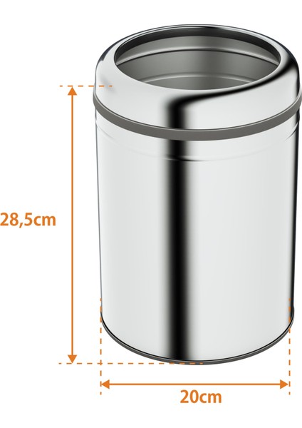 Basic Çöp Kovası - Çemberli Tip 8 L, Parlak Krom Paslanmaz fırsatları