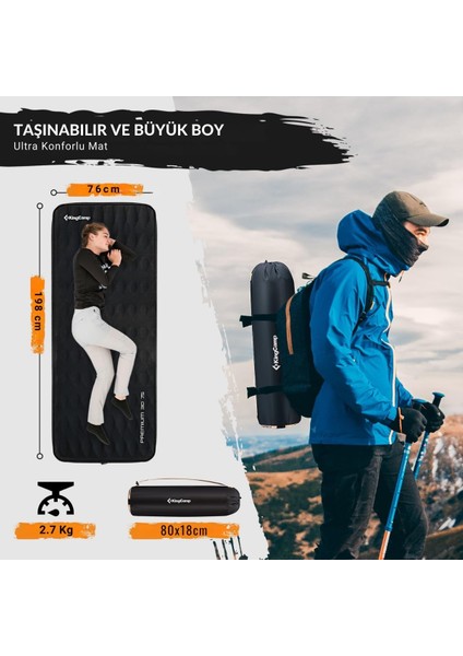 Premium 3D 7,5 cm Şişme Mat R-Değeri 6.1 fırsatları