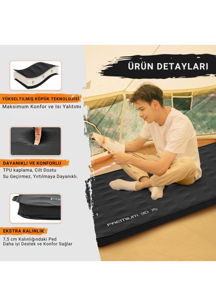 Premium 3D 7,5 cm Şişme Mat R-Değeri 6.1 indirimleri