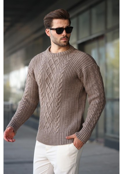 Vizon Örgü Desenli Triko Erkek Kazak E7425 fırsatları