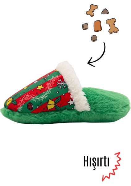 Sesli Peluş Terlik Köpek Oyuncağı | Mama Saklamalı Zeka Geliştirici Oyuncak