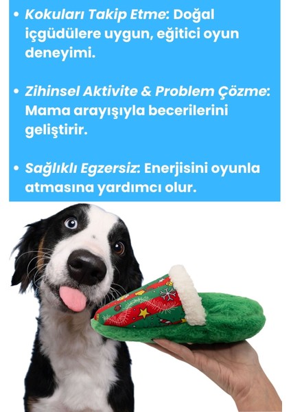 Sesli Peluş Terlik Köpek Oyuncağı | Mama Saklamalı Zeka Geliştirici Oyuncak