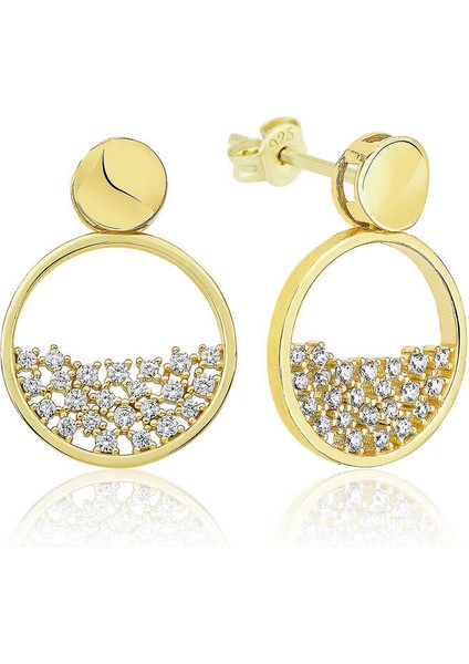 Gümüş Gold Çiğ Damlası Küpe (BC-CC893E)