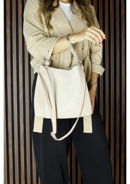 Bej Hakiki Dana Süet Manyetik Kapaklı Büyük Boy Günlük Omuz Çantası ve Askılı El Çantası indirimleri