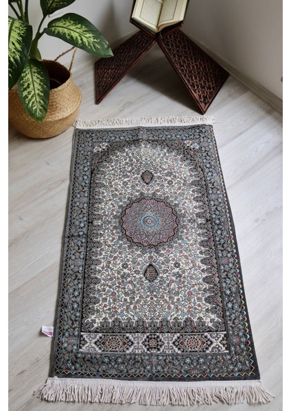 Osmanlı Desen Astarlı Lüks Seccade S1018 Gri