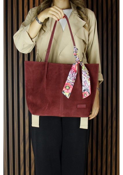 Bordo Hakiki Dana Süet Manyetik Kapaklı Büyük Boy Günlük Omuz Çantası ve Askılı El Çantası fiyatları